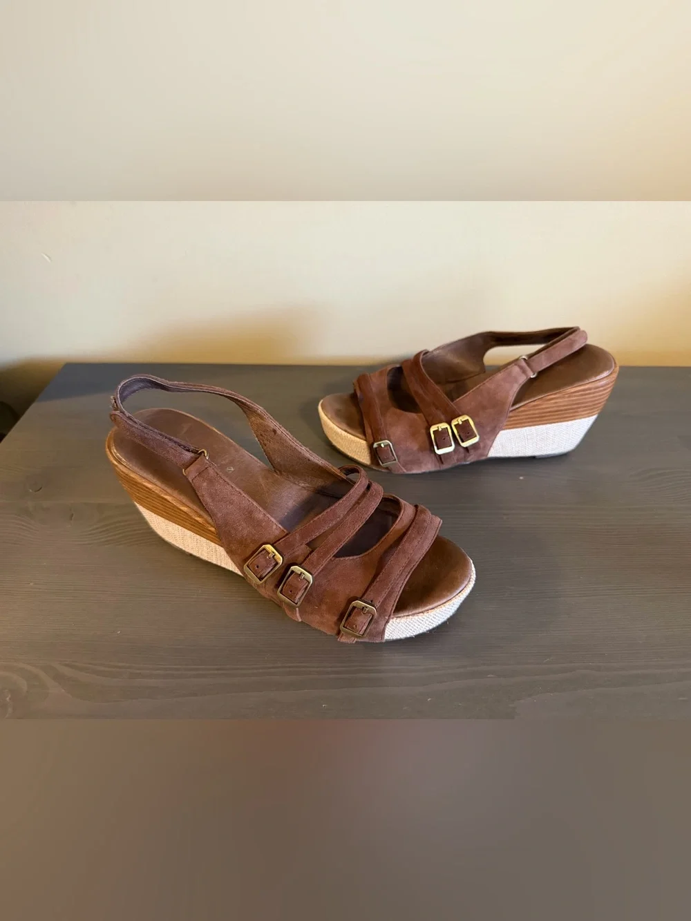 Antelope Women’s Brown Leather Wedge Sandals